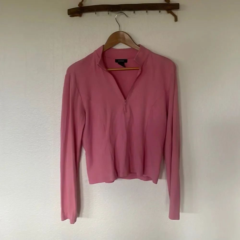 Pink long sleeve half zip